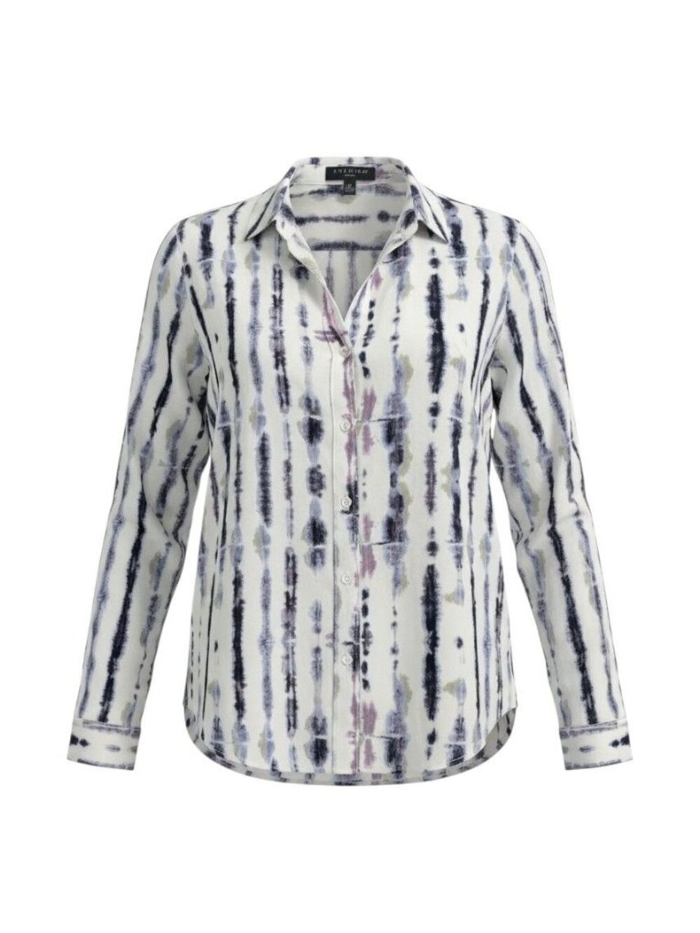 The Limited Ashton Tie-Dye Stripe Button-Up Shirt PS Long Sleeve White/Multi